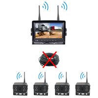 Installation facile 7 pouces 4CH écran de moniteur sans fil 1080P Kits avec système de caméra sans fil inversé à vision nocturne IR pour camion