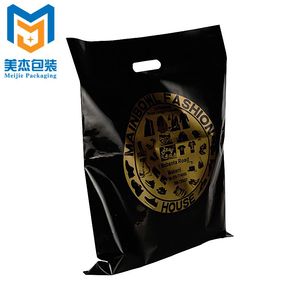 Factory wholesale environmental protection customized printing PE die-cut plastic shopping bag handle tote bag