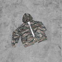 Sweat à capuche camouflage surdimensionné pour homme, streetwear décontracté, sweat à capuche personnalisé avec logo imprimé