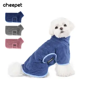 Pyjama absorbant pour chien à séchage rapide serviette de bain à capuche pour chien peignoir pour chien en microfibre