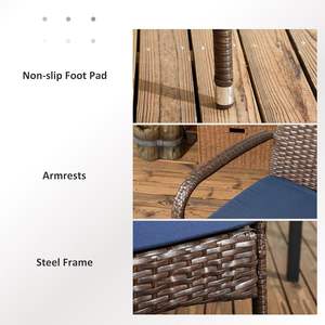 <span class=keywords><strong>Sillas</strong></span> de Ratán para Exteriores, Apilables, <span class=keywords><strong>Sillas</strong></span> de <span class=keywords><strong>Terraza</strong></span>, <span class=keywords><strong>Sillas</strong></span> de Comedor de Mimbre con Reposabrazos Acolchados Suaves y Respaldos Altos - Product Image 4