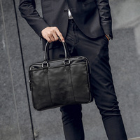 Porte-documents pour ordinateur portable en PU souple de style classique fait à la main avec logo personnalisé pour hommes d'affaires étanche pour ordinateurs