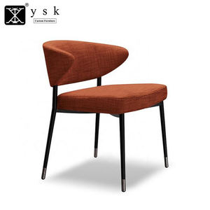 Chaises de salle à manger de <span class=keywords><strong>restaurant</strong></span> en métal avec revêtement en poudre noire, avec coussins rembourrés en tissu de couleur vive DC-1413 - Product Image 2