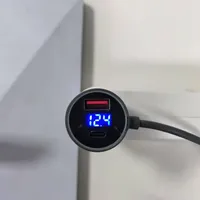 Cargador para Starlink Mini, Cargador de Coche con Doble USB, 12V-24V, Cable de CC de 5M/300CM, Voltímetro Digital, Cable de Extensión Impermeable