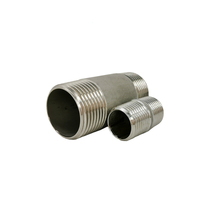 Fourniture d'usine raccords en acier inoxydable tuyau mamelon baril mamelon 1/4 pouces SS316 SS304 matériel plomberie Inox raccords filetés