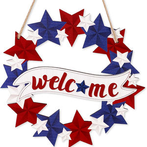 Decoraciones Patrióticas para el 4 <span class=keywords><strong>de</strong></span> Julio, Letrero <span class=keywords><strong>de</strong></span> <span class=keywords><strong>Madera</strong></span> <span class=keywords><strong>de</strong></span> Bienvenida para el Día <span class=keywords><strong>de</strong></span> los Caídos, Decoración para el Porche, la Pared del Hogar, el Exterior y la Puerta Principal - Product Image 1