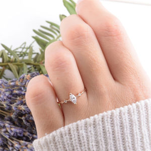 Кольцо обещание для нее с белым фианитом уникальные Изящные минималистичные серебряные кольца серебряные обручальные кольца - Product Image 6