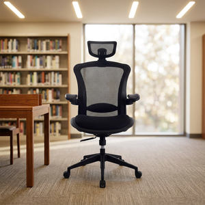 Ergonomic Modern Mesh Office Chair with Adjustable Armrest Built-In Headrest Tilt Mechanism <b>Swivel</b> Design for Commercial Use - Product Image 1