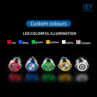 Interrupteur 8Mm/10Mm/12Mm/16Mm/19Mm/22Mm/25Mm/28Mm/30Mm bouton poussoir en métal avec connecteur Led bouton poussoir lumière