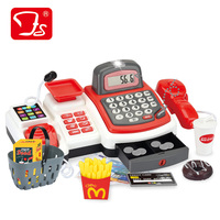 Jouets d'imitation pour enfants FS, caisse enregistreuse de supermarché électrique avec argent, jouet de magasinage en plastique pour enfants