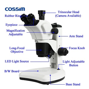 Microscopio Estéreo Electrónico Digital Óptico Trinocular TZW7063 con Zoom Continuo de 7X~<span class=keywords><strong>63X</strong></span>, Dos Luces LED y Pantalla LCD - Product Image 4