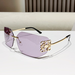 Frameless Beveled Square Sunglasses Pc Lens Uv400 Anti-Uv For Women Sports <b>Eyewear</b> - Product Image 1