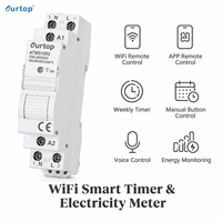 Interrupteur intelligent ATMS1602, universel, contrôle par application IOS Android, Wifi, minuterie, mini-interrupteur intelligent électronique, rail DIN, Wifi 2.4ghz, 2300W
