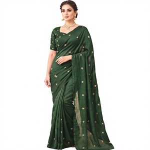 Rangoli Crush Silk <b>Saree</b> Featuring All-Over Shimmering Sequence Work Buties And An Unstitched Matching <b>Blouse</b> Piece - Product Image 1
