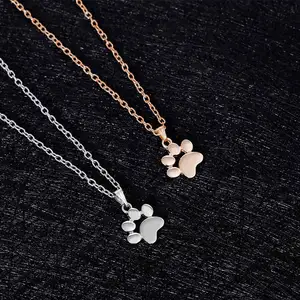 2404 Heart Necklaces Pendants Jewelry for Women long chain Sweater necklace Fashion Cute Pets Dogs Footprints Paw Pendant Neckl