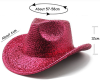 Chapeau de cowboy occidental en velours doré, chapeau fedora en laine de performance, chapeaux hauts pour hommes et femmes, chapeau de cowboy de fête