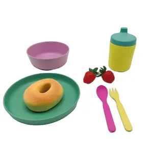 Amazon Top selling 100% biodegradable PLA PP Bamboo kids dinnerware sets, Tableware sets, Kids plate