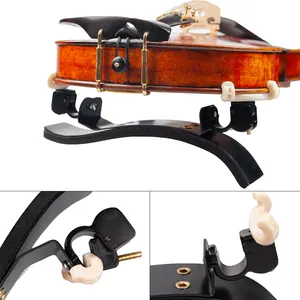 Épaulière pour violon pour taille 4/4-1/8 avec pieds pliables réglables en hauteur coussin en mousse confortable érable/alliage de titane - Product Image 5