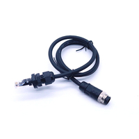 M18 8 Pin A Código a RJ45 6 High Flex Cable Ethernet de doble blindaje Cámara industrial IP67 Conector impermeable Arnés de cableado