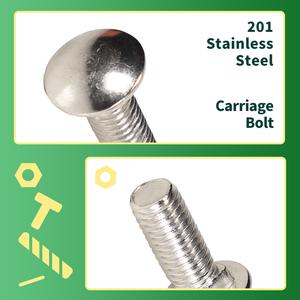 Viti a Testa Tonda in Acciaio Inox 304, Bulloni Quadrati per Mensole, Viti per Carrozziere all'Ingrosso M5/M6/M8/M10 - Product Image 6