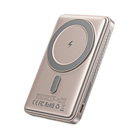 Bank Daya Sel Baterai Semi Solid State Paduan Aluminium Keamanan Tinggi 5000mAh 20W Ultra Tipis Magnetik 3-in-1 Penggunaan Aman Nirkabel Tipe-C