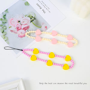 2025 New Wooden Love Beaded Mobile Phone Chain Anti-Fall Wrist Strap Mobile Phone Shell Jewelry Pendant Hand Rope Female Pendant - Product Image 3