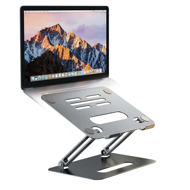 Aluminum Rotation Computer Desk Bracket Kiosk Flexible Monitor Laptop Stand Holder With Cooling