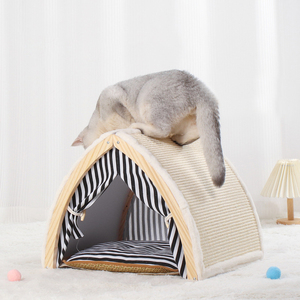 Bunnyhi MZP001 Fabricant en gros, maison pour chat en bois de luxe sur mesure, grande taille, en sisal et en peluche, tour pour chat, tente <span class=keywords><strong>tipi</strong></span> pour chat, <span class=keywords><strong>lit</strong></span> - Product Image 4