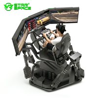 Simulateur de course automobile VR d'extérieur à 3 écrans avec plateforme de mouvement, adapté aux enfants, pour parcs d'attractions commerciaux intérieurs - Vente chaude