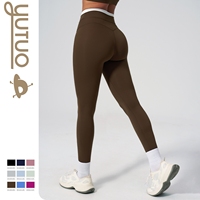 Leggings de yoga OEM pour femme, effet seconde peau, côtelés, taille haute, color block, coupe ajustée, respirants, pour la course et le fitness