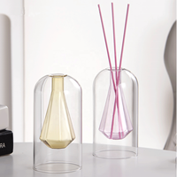 Diffuseur de parfum créatif style INS pour la maison, bouteille en verre double couche pour huiles essentielles, vase diffuseur en verre pour aromathérapie