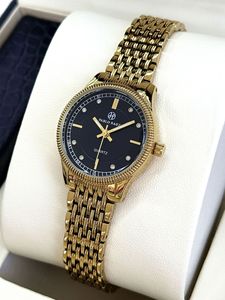 Nuevo modelo de reloj - reloj de pulsera de cuarzo dorado, estilo moderno y elegante para mujer, resistente al agua, con cadena. - Product Image 1