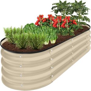 Metal Hyundai Design Galvanized Beige Planting Garden Bed <strong>Vegetable</strong> <strong>Pot</strong> Box with Manual Fastening for Outdoor &amp; Balcony Use - Product Image 5