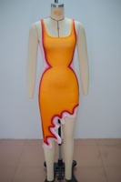 Nouvelles robes élégantes et sexy pour femmes, style printemps-été, couleur contrastée, design irrégulier, sans manches, moulante, pour les soirées