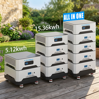 Batterie lithium tout-en-un empilable 51,2 V 100 Ah, batterie LiFePO4 48 V, système de stockage d'énergie 5 kWh, onduleur solaire hybride intégré
