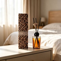 Bouteille diffuseur de parfum en verre vert avec boîte vide 100ml pour marque de parfum d'ambiance naturel, vente en gros et cadeau