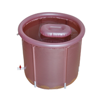 Baignoire à glace gonflable en PVC avec couvercle, design rond, portable et pliable pour adultes - Marque Sunshine