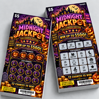 Cartes de jeu à gratter personnalisées avec logo, thème Halloween, impression numérique de haute qualité, tickets de loterie en carton