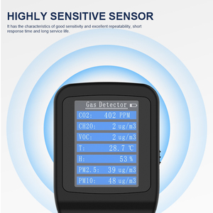 Hộ gia đình Gas Detector nhiệt độ và độ ẩm + CO2 + TVOC + formaldehyde + PM2.5 + PM10 + Oxy - Product Image 3