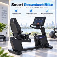 Vélo semi-allongé commercial K-FIT GSK2 EMS, capacité 180 kg, résistance électromagnétique 40 niveaux, écran tactile, faible impact, Bluetooth