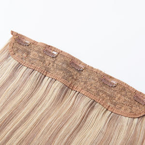 天然100%人毛レミーヘア染色済み編み込み式ドローストリングラップマシンメイドダブルウェフトスーパーダブルドローン抜け毛防止シルキーエクステンション - Product Image 3