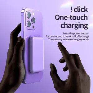 OEM/ODM फास्ट चार्जिंग पोर्टेबल फोन चार्जर पावर स्टेशन पावर बैंक 10000mAh वायरलेस चार्जर मैग्नेटिक पावर बैंक