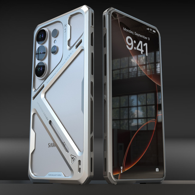 Aluminum Alloy Phone Case for Samsung S26 Ultra Metal Warrior Armor Protection Case Hallow Heat Dissipation Case