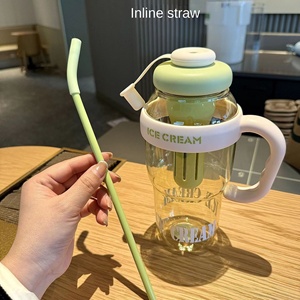 Nuevo Vaso de Verano de Gran Capacidad y Alta Calidad, 1300ml, para Beber Directamente, con Diseño Atractivo y Pajitas, Ideal para Excursiones al Aire Libre - Product Image 6