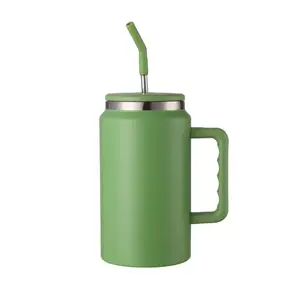 CUPPARK 50oz BPA Free Adventure Quencher Reusable Stainless Steel Soft Matte Mug Cup With Lid