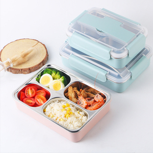 Boîte à lunch Jieyang Lebo 1100 ml de haute qualité, étanche, en acier inoxydable 304, 3/4 compartiments, pour adultes et enfants - Product Image 1