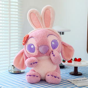 Nuevo Estilo, Lindo Peluche de <span class=keywords><strong>Conejo</strong></span> con Orejas de Stitch, Muñeco Creativo de Peluche con Flores de Stitch - Product Image 4