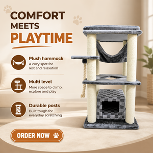 Longnew High Quality <strong>Cat</strong> Tree Designer Small <strong>Cat</strong> Bed Tower Velvet <strong>Scratching</strong> Posts Solid Animal Pattern Katzenkratzbaum <strong>Box</strong> - Product Image 2
