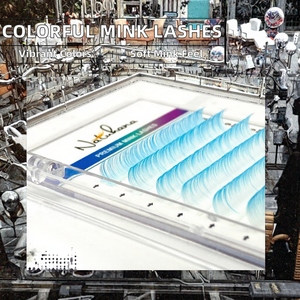 Pestañas NQ de color personalizado, pestañas postizas naturales semimanuales con curvatura D, fáciles de abanicar, 0.07/0.10mm, extensión de pestañas de visón sintético. - Product Image 2