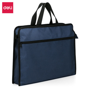 Deli Briefcase 63753 Blue Waterproof Large Capacity File Organizer With Zippered Pocket Unisex Business Bag - Product Image 1